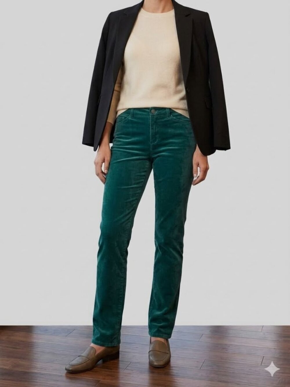 Talbots Pants  Green Velveteen Straight Leg  5 Pocket